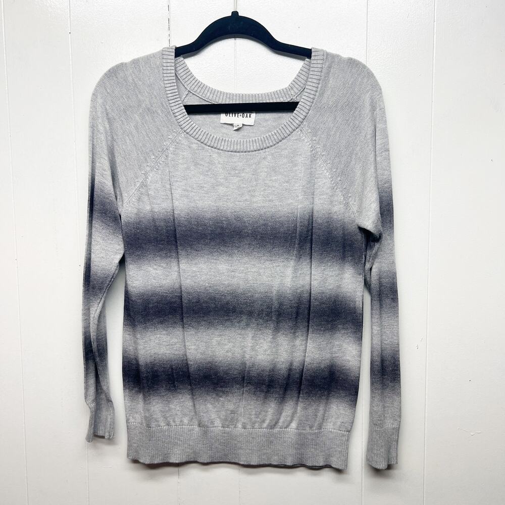 Olive+Oak Tie Dye Women's Pullover Gray Sweater Size Medium Soft Cozy Loungewear
